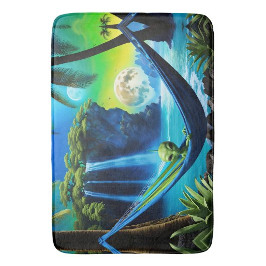 Alien Hammock zu einem Urlaub am Strand Badematte (Vorderseite Vertikal)