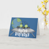 Alien Happy Birthday Children's Greeting Card 5 Karte (Gelbe Blume)