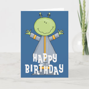 Alien Happy Birthday Children's Grußkarte 2 Karte
