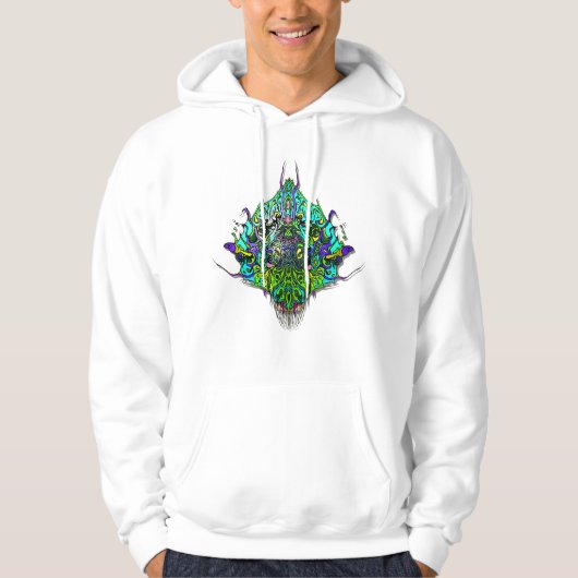 Alien Head - Aqua Hoodie (Vorderseite)