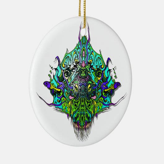 Alien Head - Aqua Keramik Ornament (Rechts)