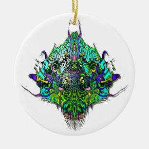 Alien Head - Aqua Keramik Ornament