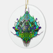Alien Head - Aqua Keramik Ornament (Links)