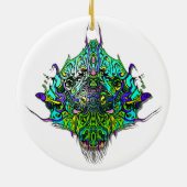 Alien Head - Aqua Keramik Ornament (Hinten)