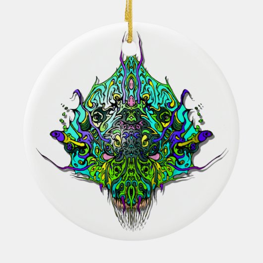Alien Head - Aqua Keramik Ornament (Hinten)