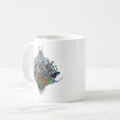 Alien Head - Blau Kaffeetasse (Vorderseite Links)