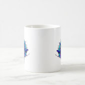 Alien Head - blau und lila Kaffeetasse (Mittel)