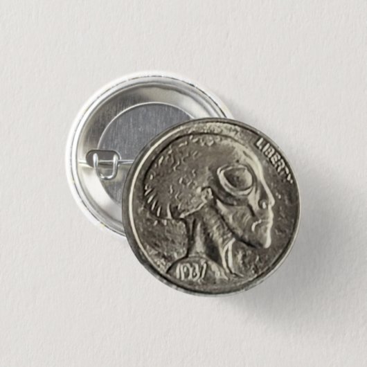 Alien Head Coin Button (Vorne & Hinten)