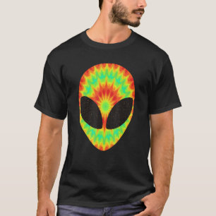 Alien Head Colorful Gefärbte Krawatte Rave glaubt T-Shirt