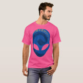 Alien Head Extra-Terrestrial Dark Blue Beängstigen T-Shirt (Vorne ganz)