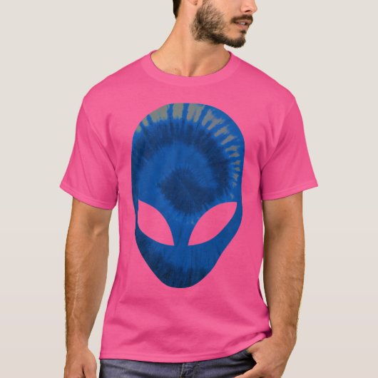 Alien Head Extra-Terrestrial Dark Blue Beängstigen T-Shirt (Vorderseite)