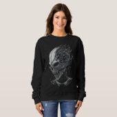 Alien Head Extraterrestrial UFO Glitch Alien Face Sweatshirt (Vorne ganz)