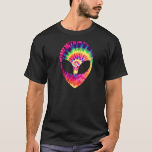 Alien Head Face Space UFO Gefärbte Krawatte Rave E T-Shirt