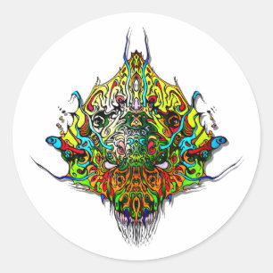 Alien Head - gelb Runder Aufkleber