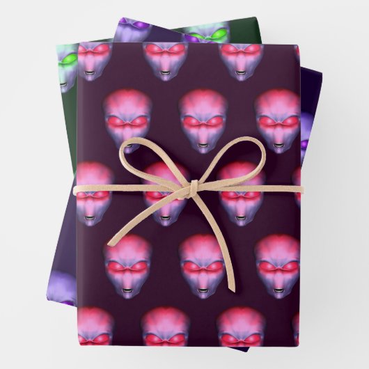 Alien Head Geschenkpapier Set (Beispiel)