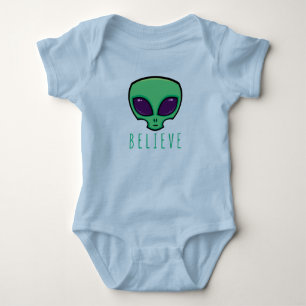 Alien Head glauben Baby Strampler