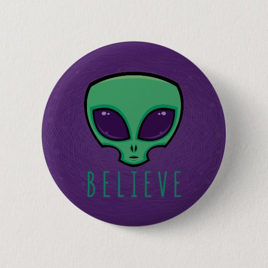 Alien Head glauben Button (Vorderseite)
