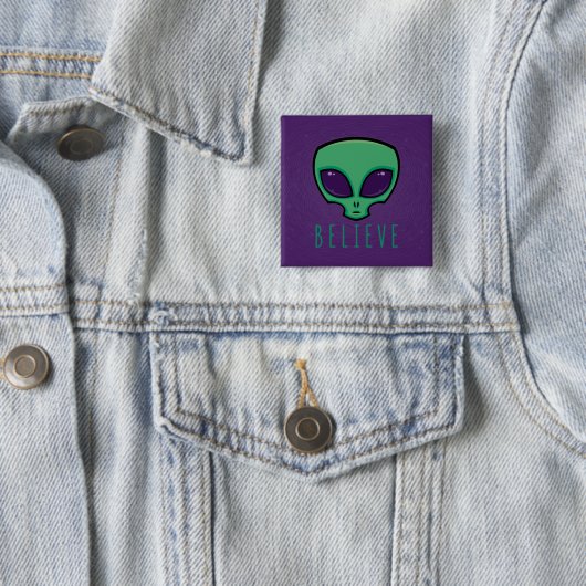 Alien Head glauben Button (Beispiel)