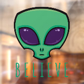 Alien Head glauben Fensteraufkleber (Blatt 2)