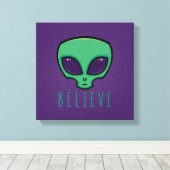 Alien Head glauben Leinwanddruck (Insitu (Holzboden))