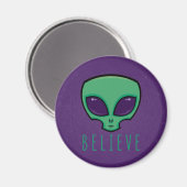 Alien Head glauben Magnet (Vorderseite/Rückseite)