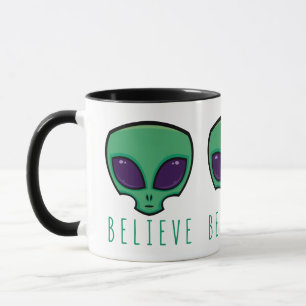 Alien Head glauben Tasse