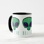 Alien Head glauben Tasse (Vorderseite Links)