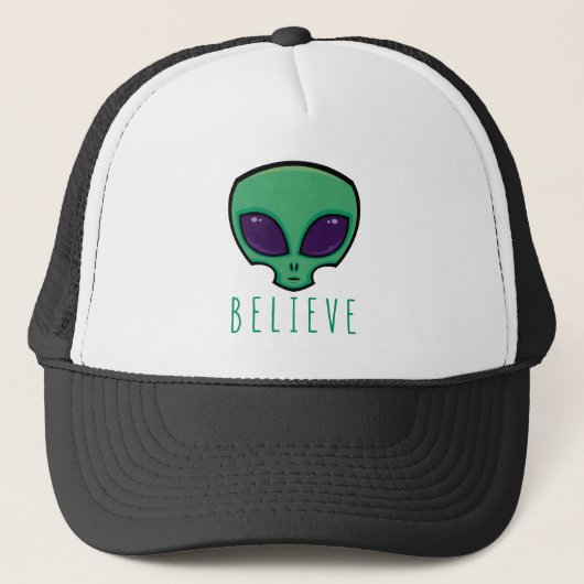 Alien Head glauben Truckerkappe (Vorderseite)