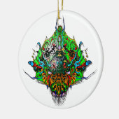 Alien Head - grün Keramik Ornament (Links)