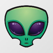 Alien Head Icon Fensteraufkleber (Blatt)