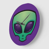 Alien Head Icon Große Wanduhr (Winkel)
