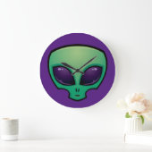 Alien Head Icon Große Wanduhr (Zuhause)