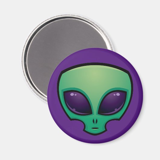 Alien Head Icon Magnet (Vorderseite/Rückseite)