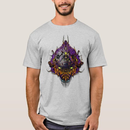 Alien Head - lila T-Shirt (Vorderseite)