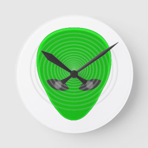 Alien Head Mind Control Runde Wanduhr