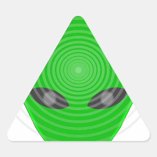 Alien Head Mind Kontrolle Dreieckiger Aufkleber (Vorderseite)