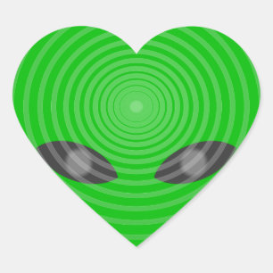 Alien Head Mind Kontrolle Herz-Aufkleber