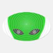 Alien Head Mind Kontrolle Ovaler Aufkleber (Vorderseite)