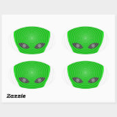 Alien Head Mind Kontrolle Ovaler Aufkleber (Blatt)