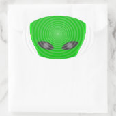 Alien Head Mind Kontrolle Ovaler Aufkleber (Tasche)