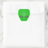 Alien Head Mind Kontrolle Quadratischer Aufkleber (Tasche)