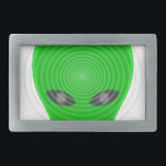 Alien Head Mind Kontrolle Rechteckige Gürtelschnalle<br><div class="desc">Gehirnwellen aus dem Kopf einer Alien. Originelles Cartoon-Design.</div>