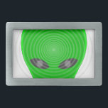 Alien Head Mind Kontrolle Rechteckige Gürtelschnalle<br><div class="desc">Gehirnwellen aus dem Kopf einer Alien. Originelles Cartoon-Design.</div>