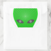 Alien Head Mind Kontrolle Rechteckiger Aufkleber (Tasche)