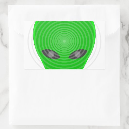 Alien Head Mind Kontrolle Rechteckiger Aufkleber (Tasche)