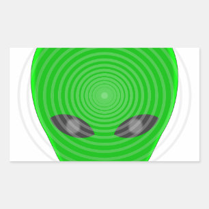 Alien Head Mind Kontrolle Rechteckiger Aufkleber