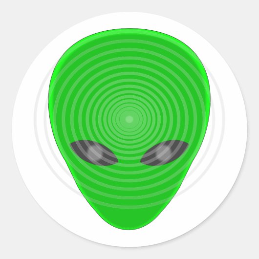 Alien Head Mind Kontrolle Runder Aufkleber (Vorderseite)