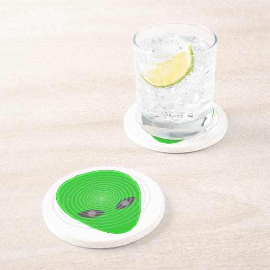 Alien Head Mind Kontrolle Sandstein Untersetzer (Seite)