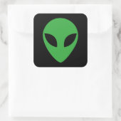 Alien Head Quadratischer Aufkleber (Tasche)