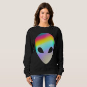 Alien Head Rave Face Colorful Believe UFO Costume Sweatshirt (Vorne ganz)